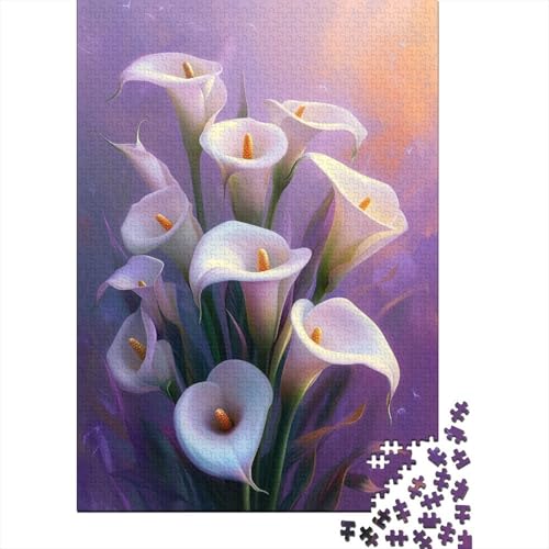 Light Violet Lilies Puzzle 1000 Teile Für Erwachsene Heimdekoration Holzpuzzle Jigsaw Puzzle Für Erwachsene Und Kinder 1000 Teile (75 x 50 cm) von GAOYUCHUN