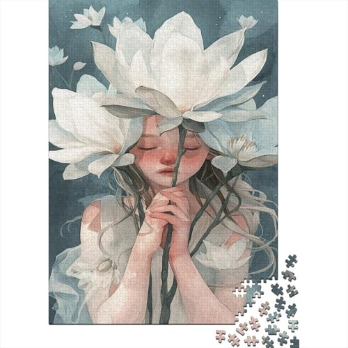 Lily Girl Puzzle 1000 Teile Dekoration für zu Hause Einfache klassische Puzzles Jigsaw Puzzle für Erwachsene und Kinder 1000 Stück (75 x 50 cm) von GAOYUCHUN