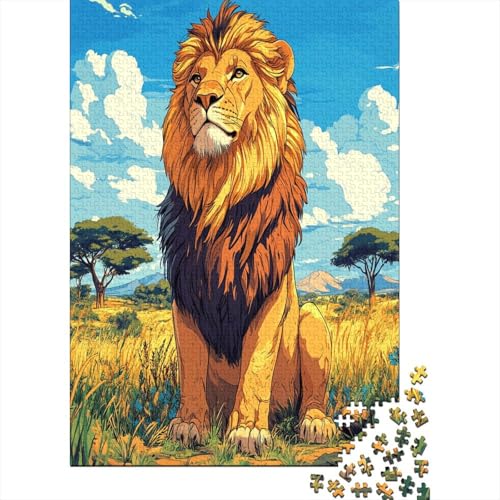 Lion 1000-teiliges Puzzle Lernspiel Spielzeug Geschenk Puzzle 1000 Teile Holzpuzzle Erwachsene Herausforderung Für Erwachsene Teenager 1000pcs (75x50cm) von GAOYUCHUN