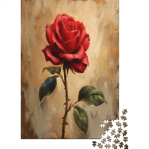 Lonely Rose Puzzle 1000 Teile Für Erwachsene Puzzles Geschenke Für Frauen Für Erwachsene Und Kinder Ab 12 Jahren 1000pcs (75x50cm) von GAOYUCHUN