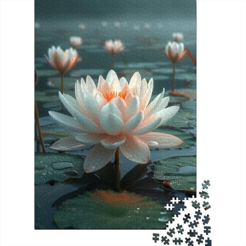 Lotus 1000 Jigsaw Puzzle Firmenparty Einfaches klassisches Puzzle Familie oder Kinder Puzzle 1000 Teile (75 x 50 cm) von GAOYUCHUN