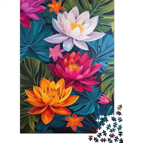 Lotus Flower 1000 Teile Egalisches Puzzle Für Liebe Und Freund Puzzle Für Familienspiel Für Erwachsene Und Familien 1000 Stück (75 x 50 cm) von GAOYUCHUN