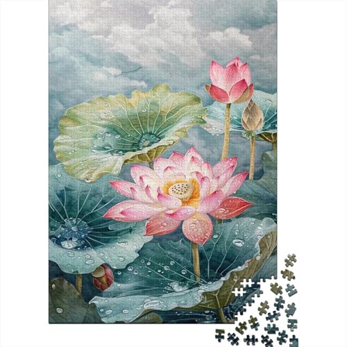 Lotus Flower Puzzle 1000 Teile Für Erwachsene Firmenfeier Einfache Klassische Puzzles Jigsaw Puzzle Für Erwachsene Und Kinder 1000 Teile (75 x 50 cm) von GAOYUCHUN