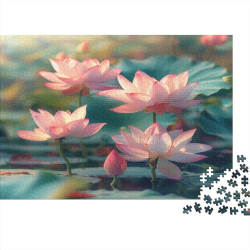 Lotus Flowers Blooming 500 Teile Puzzle Für Erwachsene Brain Challenge Spielen Character Puzzles Spiel Puzzle Für Erwachsene Und Kinder Ab 14 Jahren 500pcs (52x38cm) von GAOYUCHUN