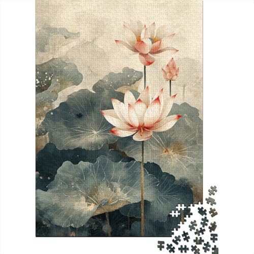 Lotus Puzzle mit 1000 Teilen für Erwachsene, klassisches Puzzle, unmöglich, buntes Puzzle für Familie oder Kinder, 1000 Teile (75 x 50 cm) von GAOYUCHUN