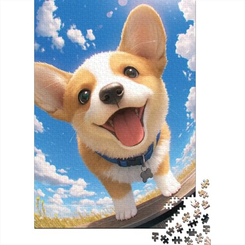 Lovely Corgi 1000 Teile Puzzles UnregelmaBige Einzigartige Puzzle 1000 Teile Puzzles Heim Dekoration Für Erwachsene Und Kinder Ab 12 Jahren 1000pcs (75x50cm) von GAOYUCHUN