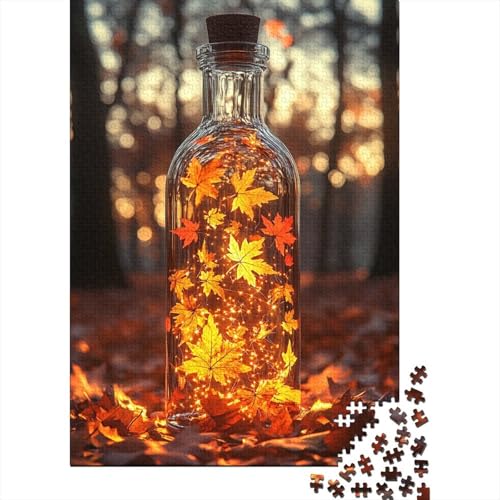 Maple Leaf's Glass Bottle Puzzle 1000 Teile Erwachsene Herausforderung Holzpuzzle Erwachsene Für Erwachsene Und Kinder Ab 12 Jahren 1000pcs (75x50cm) von GAOYUCHUN