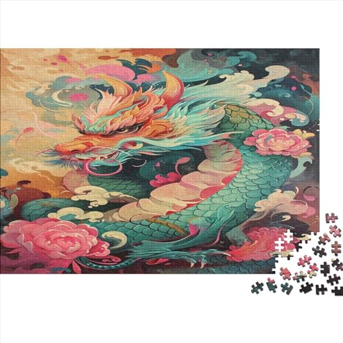 Multi-Coloured Dragons 1000 Teile Puzzlespie Stressabbau-Spielzeug Holzpuzzle Erwachsene Herausforderung Für Erwachsene Und Kinder Ab 12 Jahren 1000pcs (75x50cm) von GAOYUCHUN