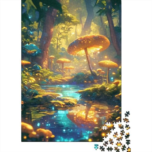 Mystery Mushroom 1000-teiliges Puzzle UnregelmaBige Einzigartige Puzzle 1000 Teile Holzpuzzle Erwachsene Herausforderung Für Erwachsene Und Kinder Ab 12 Jahren 1000pcs (75x50cm) von GAOYUCHUN