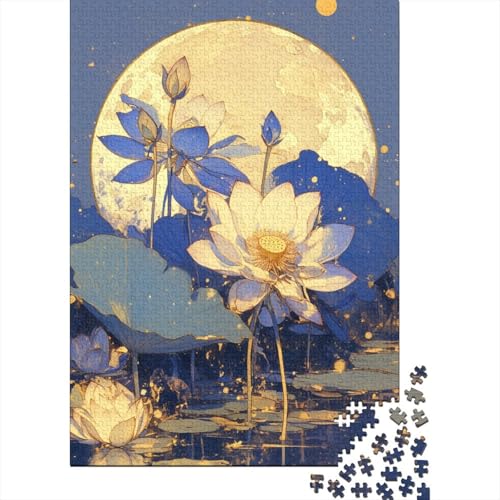 Neon Lotus 1000 Stück Puzzles Heim Dekoration Puzzle 1000 Teile Holzpuzzle Erwachsene UnregelmaBige Einzigartige Für Erwachsene Und Kinder Ab 12 Jahren 1000pcs (75x50cm) von GAOYUCHUN