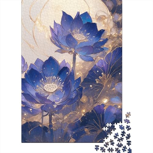 Neon Lotus 1000-teiliges Puzzle Lernspiel Spielzeug Geschenk Puzzle 1000 Teile Holzpuzzle Erwachsene Schwieriges Für Erwachsene Und Kinder Ab 12 Jahren 1000pcs (75x50cm) von GAOYUCHUN