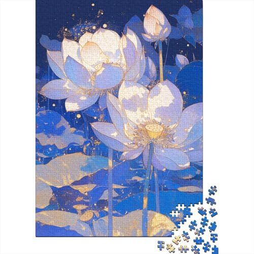 Neon Lotus Puzzle 1000 Teile Erwachsene Lernspiel Spielzeug Geschenk Holzpuzzle Erwachsene Für Erwachsene Und Kinder 1000pcs (75x50cm) von GAOYUCHUN