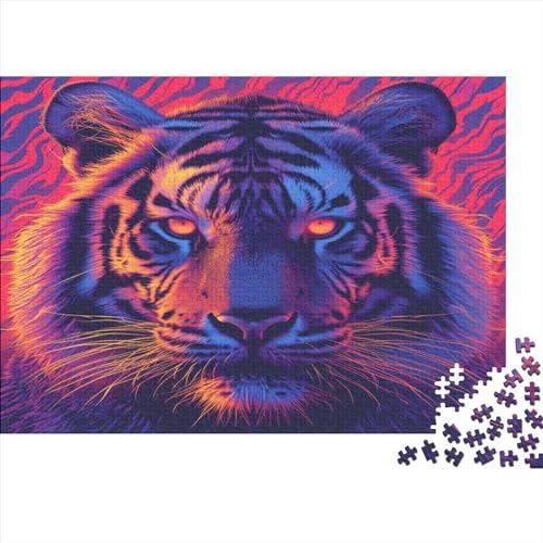 Neon Tiger 1000 Stück Puzzles Für Erwachsene Teenager Brain Challenge Spielen Character Puzzles Spiel Für Erwachsene Und Kinder Ab 12 Jahren 1000pcs (75x50cm) von GAOYUCHUN