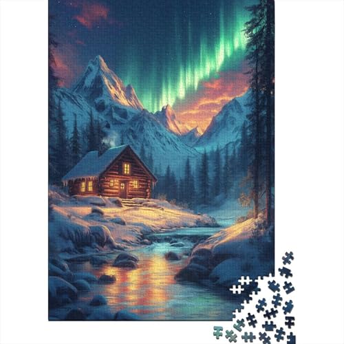 Northern Lights 1000 Teile Puzzles Lernspiel Spielzeug Geschenk Puzzle 1000 Teile Puzzles Heim Dekoration Stressabbau-Spielzeug Für Erwachsene Und Kinder Ab 12 Jahren 1000pcs (75x50cm) von GAOYUCHUN