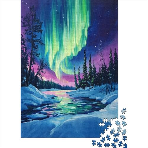 Northern Lights Puzzle 1000 Teile Erwachsene Lernspiel Spielzeug Geschenk Holzpuzzle Erwachsene Für Erwachsene Und Kinder 1000pcs (75x50cm) von GAOYUCHUN