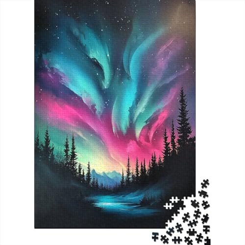 Northern Lights Puzzle 1000 Teile Erwachsene Lernspiel Spielzeug Geschenk Holzpuzzle Erwachsene Für Erwachsene Und Kinder 1000pcs (75x50cm) von GAOYUCHUN