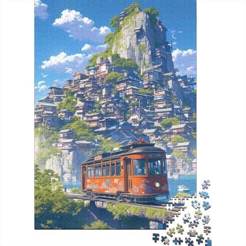 Old Red Tram Puzzle 1000 Teile Erwachsene Lernspiel Spielzeug Geschenk Holzpuzzle Erwachsene Für Erwachsene Und Kinder 1000pcs (75x50cm) von GAOYUCHUN