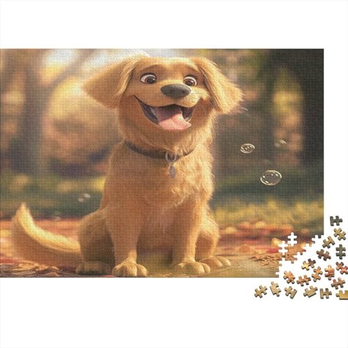 Olden Retriever Puzzle 1000 Teile für Erwachsene, klassisches unmögliches Puzzle, buntes Puzzle, Jigsaw Puzzle für Erwachsene und Kinder, 1000 Teile (75 x 50 cm) von GAOYUCHUN