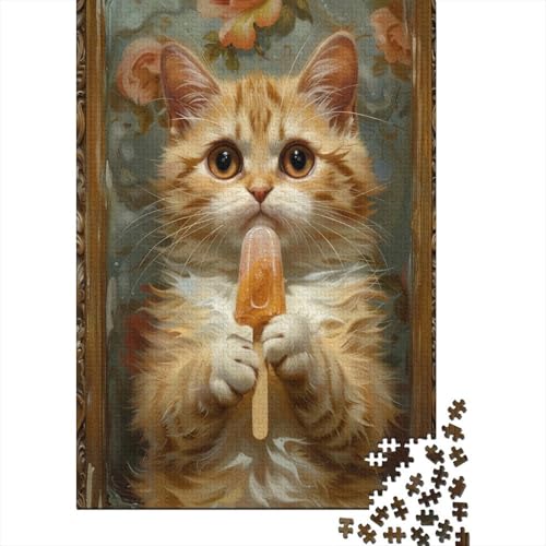 Orange Cat 300-teiliges Puzzle Für Erwachsene Kinder Geschicklichkeitsspiel Für Die Ganze Familie Für Erwachsene Und Kinder Ab 12 Jahren 300pcs (40x28cm) von GAOYUCHUN