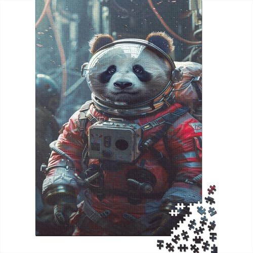 Panda Astronaut 300 Stück Puzzles Lernspiel Spielzeug Geschenk Geschicklichkeitsspiel Für Die Ganze Familie Puzzle Für Erwachsene Und Kinder Ab 14 Jahren 300pcs (40x28cm) von GAOYUCHUN