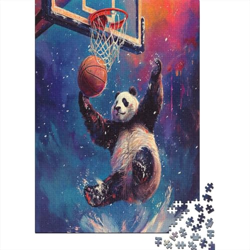 Panda Playing Basketball Puzzle 300 Teile Für Erwachsene Puzzles Ein Herausforderndes Rätsel Puzzle Für Erwachsene Und Kinder Ab 14 Jahren 300pcs (40x28cm) von GAOYUCHUN