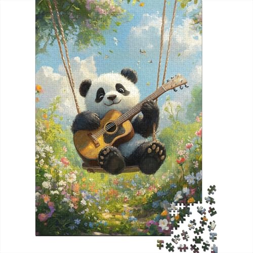 Panda is Playing Guiter 1000 Teile Puzzles Lernspiel Spielzeug Geschenk Puzzle 1000 Teile Puzzles Heim Dekoration Stressabbau-Spielzeug Für Erwachsene Und Kinder Ab 12 Jahren 1000pcs (75x50cm) von GAOYUCHUN