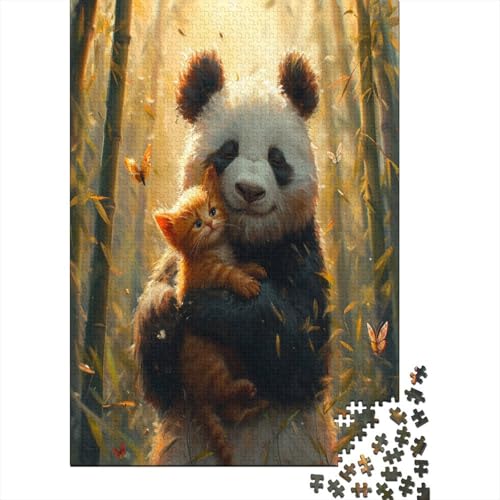 Panda with Kitten 1000 Stück Puzzles Lernspiel Spielzeug Geschenk Geschicklichkeitsspiel Für Die Ganze Familie Puzzle Für Erwachsene Und Kinder Ab 14 Jahren 1000pcs (75x50cm) von GAOYUCHUN