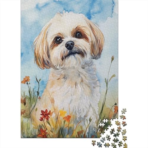 Papillon Dog 1000 Teile Puzzles Lernspiel Spielzeug Geschenk Puzzle 1000 Teile Holzpuzzle Erwachsene Herausforderung Für Erwachsene Teenager 1000pcs (75x50cm) von GAOYUCHUN