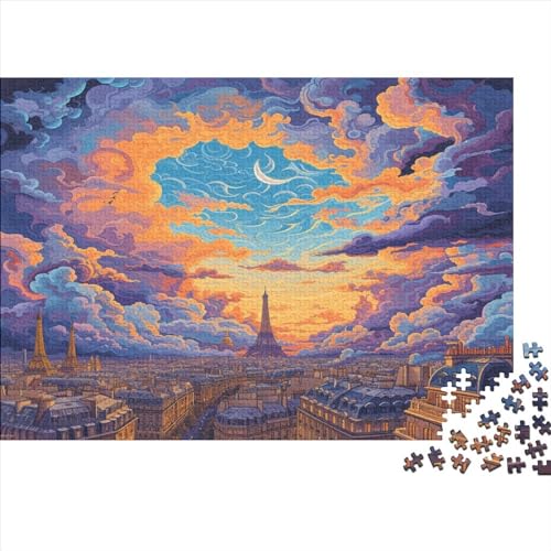 Paris Puzzle 1000 Teile Für Erwachsene Heimdekoration Einfache Klassische Puzzles Erwachsene Kinder 1000 Teile (75 x 50 cm) von GAOYUCHUN