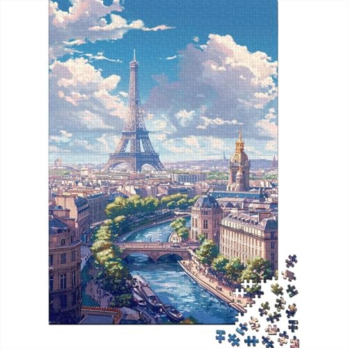 Paris Scenery 1000 Teile Egalisches Puzzle für Liebe und Freund Puzzle für Familienspiel für Erwachsene und Familien 1000 Stück (75 x 50 cm) von GAOYUCHUN