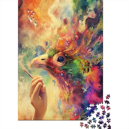 Peacock with Hands Puzzle 300 Teile Für Erwachsene Puzzles Geschicklichkeitsspiel Für Die Ganze Familie Für Erwachsene Und Kinder Ab 12 Jahren 300pcs (40x28cm) von GAOYUCHUN