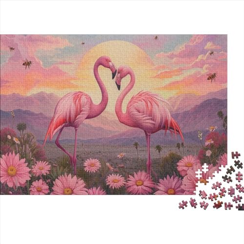 Pink Flamingos 1000-teiliges Puzzle Für Erwachsene Kinder Geschicklichkeitsspiel Für Die Ganze Familie Für Erwachsene Und Kinder Ab 12 Jahren 1000pcs (75x50cm) von GAOYUCHUN