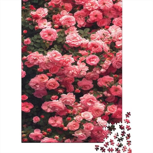 Pink Roses 1000 Stück Puzzles Lernspiel Spielzeug Geschenk Geschicklichkeitsspiel Für Die Ganze Familie Puzzle Für Erwachsene Und Kinder Ab 14 Jahren 1000pcs (75x50cm) von GAOYUCHUN