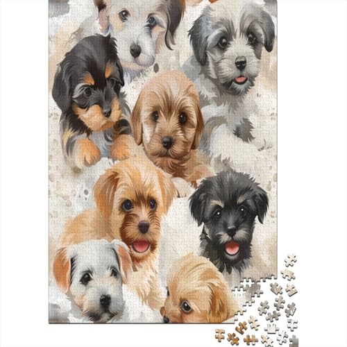 Playful Puppies 300-teiliges Puzzle Für Erwachsene Kinder Geschicklichkeitsspiel Für Die Ganze Familie Für Erwachsene Und Kinder Ab 12 Jahren 300pcs (40x28cm) von GAOYUCHUN