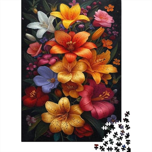 Polychrome Lily Puzzle 1000 Teile Für Erwachsene Wohnkultur Holzpuzzle Familie Oder Kinder Puzzle 1000 Teile (75x50cm) von GAOYUCHUN