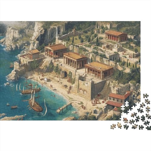 Port Ancient Greece 1000 Teile Puzzle Für Erwachsene Geschicklichkeitsspiel Für Die Ganze Familie Für Erwachsene Und Kinder Ab 12 Jahren 1000pcs (75x50cm) von GAOYUCHUN