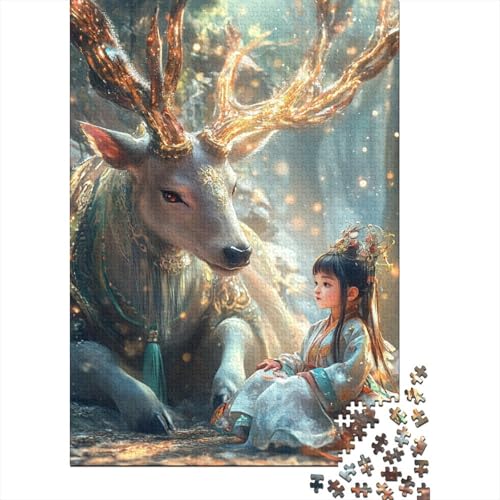 Psychedelic Deer Puzzle 1000 Teile Erwachsene Lernspiel Spielzeug Geschenk Holzpuzzle Erwachsene Für Erwachsene Und Kinder 1000pcs (75x50cm) von GAOYUCHUN