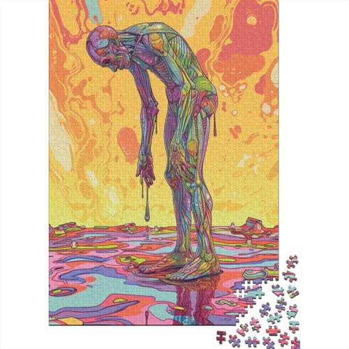 Psychedelic Human 300-teiliges Puzzle Für Erwachsene Kinder Geschicklichkeitsspiel Für Die Ganze Familie Puzzle Für Erwachsene Und Kinder Ab 14 Jahren 300pcs (40x28cm) von GAOYUCHUN