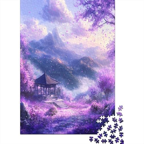 Purple Flower Garden 1000 Teile Puzzles Lernspiel Spielzeug Geschenk Puzzle 1000 Teile Holzpuzzle Erwachsene Herausforderung Erwachsene Und Kinder Ab 14 Jahren 1000pcs (75x50cm) von GAOYUCHUN