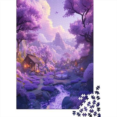 Purple Flower Garden Puzzle 1000 Teile UnregelmaBige Einzigartige Holzpuzzle Erwachsene Herausforderung Für Erwachsene Und Kinder 1000pcs (75x50cm) von GAOYUCHUN