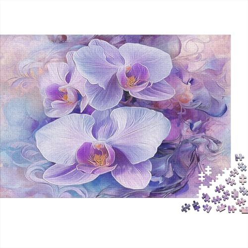 Purple Orchids 500 Teile Puzzle Für Erwachsene Geschicklichkeitsspiel Für Die Ganze Familie Für Erwachsene Und Kinder Ab 12 Jahren 500pcs (52x38cm) von GAOYUCHUN