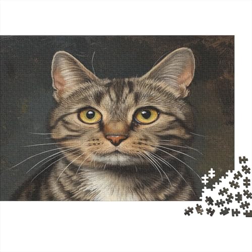 Pussy Cat 1000 Jigsaw Puzzle für Liebe und Freund Holzpuzzle Familie oder Kinder Puzzle 1000 Teile (75 x 50 cm) von GAOYUCHUN