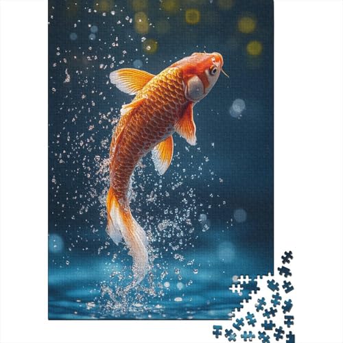 Red Koi Carp Leaping Out Puzzle 1000 Teile Erwachsene UnregelmaBige Einzigartige Holzpuzzles Stressabbau-Spielzeug Für Erwachsene Und Kinder Ab 12 Jahren 1000pcs (75x50cm) von GAOYUCHUN