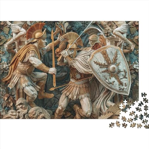 Roman Empire Battle Ornamental Frisch, Jigsaw Puzzle 1000 Teile Holzpuzzle für Familienspiel Buntes Puzzle Wohnkultur für Erwachsene und Familien 1000 Stück (75 x 50 cm) von GAOYUCHUN