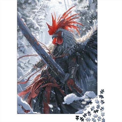 Rooster King 1000 Teile Puzzle Einzigartiges Dekor und Geschenke für Zuhause Holzpuzzle Familie oder Kinder Puzzle 1000 Teile (75 x 50 cm) von GAOYUCHUN