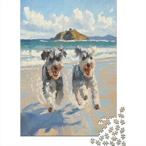 Schnauzer 1000 Teile Puzzles Lernspiel Spielzeug Geschenk Puzzle 1000 Teile Puzzles Heim Dekoration Stressabbau-Spielzeug Für Erwachsene Und Kinder Ab 12 Jahren 1000pcs (75x50cm) von GAOYUCHUN