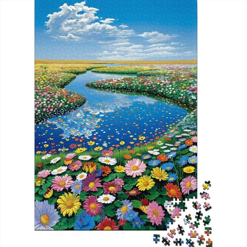 Sea of Flowers 1000-teiliges Puzzle Für Erwachsene Kinder Geschicklichkeitsspiel Für Die Ganze Familie Puzzle Für Erwachsene Und Kinder Ab 14 Jahren 1000pcs (75x50cm) von GAOYUCHUN