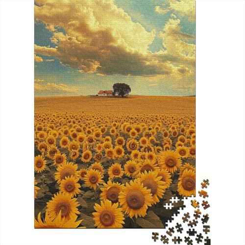 Sea of Sunflowers Puzzle 300 Teile Für Erwachsene Puzzles Ein Herausforderndes Rätsel Für Erwachsene Und Kinder Ab 12 Jahren 300pcs (40x28cm) von GAOYUCHUN