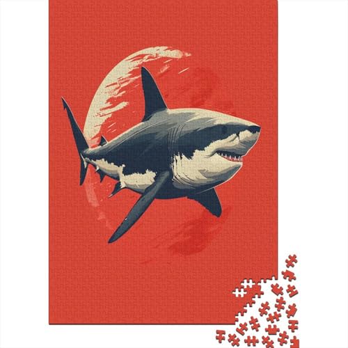 Shark 300 Teile Puzzle Für Erwachsene Geschicklichkeitsspiel Für Die Ganze Familie Für Erwachsene Und Kinder Ab 12 Jahren 300pcs (40x28cm) von GAOYUCHUN