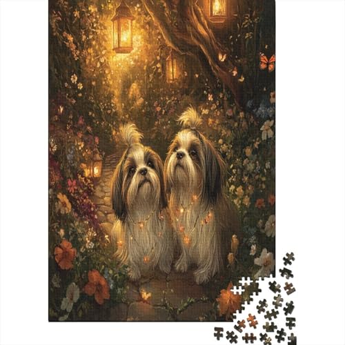 Shih Tzu 1000 Teile Puzzlespie UnregelmaBige Einzigartige Puzzle 1000 Teile Holzpuzzles Heim Dekoration Erwachsene Und Kinder Ab 14 Jahren 1000pcs (75x50cm) von GAOYUCHUN